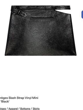 Courreges slash strap vinyl mini skirt size 38 NWT